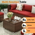 thumbnail image 6 of Techmilly Patio Furniture Sets, Modular Rattan Outdoor Patio Sectional Furniture Sofa Set, Wicker Patio Conversation Set for Backyard,9PCS, 6 of 7