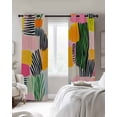 thumbnail image 4 of Contemporary Geometric Blackout Curtains for Bedroom Living Room Darkening Curtains 63 Inches Long Color Block Striped Abstract Window Curtain 2 Panels Set Window Treatment Grommet Drapes 42"x63", 4 of 9