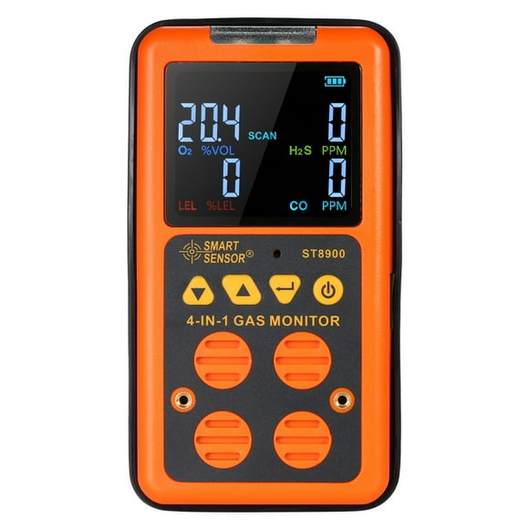 Detector de gas 4 en 1 Monitor H₂S y CO Gas industrial tóxico digital Detector de monó Smart Sensor Medidor digital