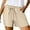 Beige, variant on Simua Women Casual Shorts Drawstring Comfy Elastic Waist Shorts Summer Wide Leg Short with Pockets
