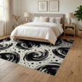 thumbnail image 3 of ODIKA 6'x9' Washable Area Rug Easy Care, Non-Shedding, Composition Irregular Dots Short Strokes Monochrome Classroom for Queen Size Bedroom Under Bed Master Suite, 3 of 7
