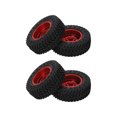 thumbnail image 1 of Front Rear Rubber Tires, Durable Wear  Heavy Duty Anti Skid Strong Cushioning RC Tires and Wheel Rims Set  for 1/24 RC Car Black,Silver,Red, 1 of 8
