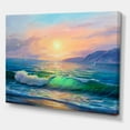 thumbnail image 3 of Designart ' Blue Waves Breaking At The Beach Landscape V ' Nautical & Coastal Canvas Wall Art Print, 3 of 4