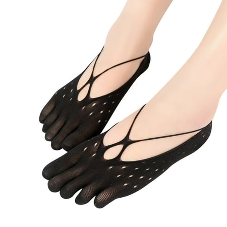 

ZHUASHUM Women Solid Ice Silk Socks Breathable Invisible Non Slip Low Socks 3-Pack