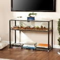 thumbnail image 5 of SEI Furniture Distressed 2 Door Metal Terrarium Display Console Table, Black, 5 of 5