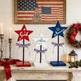 thumbnail image 4 of Independence Day Wooden Five-Pointed Star, Freestanding Tabletop Ornament, Patriotic Handcrafted Artwork, 4th Of July Party Decor for Home Holiday Display, Multicolor B, 4 of 6