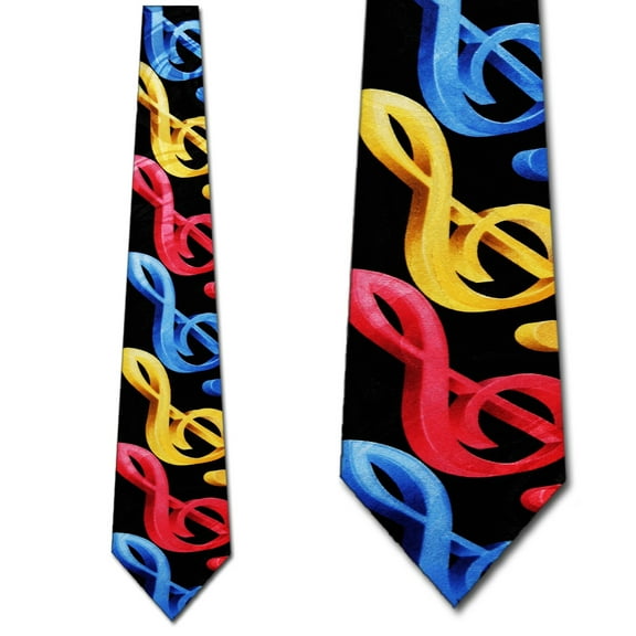Music Notes Colorful Necktie Mens Tie by Steven Ha