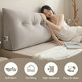 thumbnail image 3 of ANMINY Triangular Headboard Pillow with Side Pockets, Chenille Fabric, Bed Rest Reading Pillow, Removable & Washable Cover for Twin Beds, 3 of 6