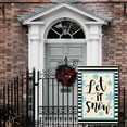 thumbnail image 4 of Winter Small Striped Garden Flag Double Sided Burlap 12 x 18 Inch, Best Choice Let It Snow Christmas Holiday Rustic Yard Outdoor Garden Flags (AD23), 4 of 6