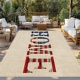 thumbnail image 2 of Khaki Vintage Outdoor Rug for Patio/Deck/Porch, Non-Slip Large Area Rug 6 x 9 Ft, American Flag Retro Art Rustic Indoor Outdoor Rugs Washable Area Rugs, Reversible Camping Rug Carpet Runner, 2 of 8