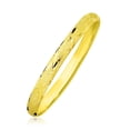 thumbnail image 1 of 10k Yellow Gold Slender Diamond Pattern Textured Bangle 7 in, 1 of 2
