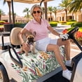 thumbnail image 3 of Golf Cart Seat Covers for 2 Seater,Botanical Flowers Microfiber Cart Seat Towel Blanket,Country Watercolor Floral Plants Absorbent Breathable Non Slip Bench Seats Protector for Golf Course 51"x31", 3 of 9