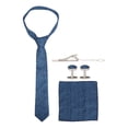 thumbnail image 1 of Conjunto de corbata para hombre con gemelos y clip, 3 piezas, con caja de regalo, accesorios para vestir formales de negocios HB175, 1 of 14