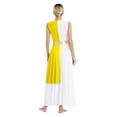 thumbnail image 2 of YONGHS Womens Praise Dance Dress Sleeveless Asymmetrical Worship Lyrical Dance Costume Yellow XXL, 2 of 7