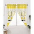 thumbnail image 3 of Swag Curtains, Gonome Yellow Lemon Plaid Rod Pocket Kitchen Curtains Valances Tier Curtains Swag Valance Curtains for Bedroom Living Room 36" x 63", 2 Panels, 3 of 6