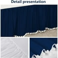 thumbnail image 6 of Ruffled Crib Skirt with Pompoms:Crib Bed Skirt with 14" Drop,Mini Crib Bedding Toddler Skirt,Baby Crib Accessories for Baby Boys Girls,28" X 52" (Dark Blue), 6 of 14
