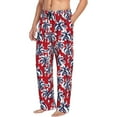 thumbnail image 2 of Yiaed Palm Tree Pattern on Red Print Men's Lounge Pants, Loose PJ Bottoms, Long Pajama Pants for Men-Small, 2 of 5