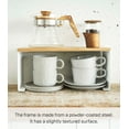 thumbnail image 4 of Yamazaki Home Stackable Countertop Shelf - Two Sizes, White, Steel + Wood, Small,  Stack up to two, Supports 8.8 pounds, Stackable, Minimal Assembly, 4 of 7