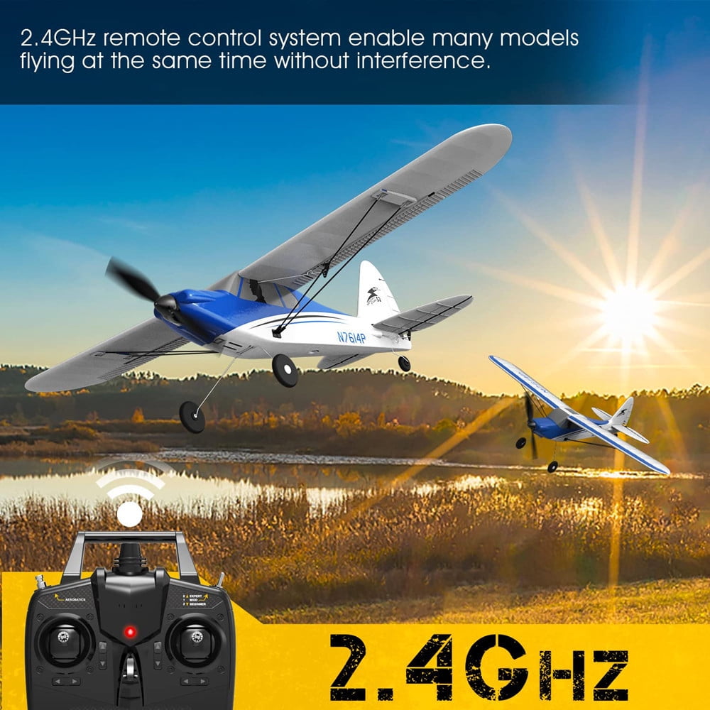 Volantex RC Plane Sport Cub 500 Glider Aircraft Aerobatic 2.4G 4CH RC Fighter RTF for Beginner Blue