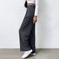 thumbnail image 4 of Amzcrzy Dress Pants Women Solid Color Classic Business Suit Pants for Women High Waisted Straight Leg Dress Pants with Dual Pockets for Office & Daily Wear Dark Gray L, 4 of 8