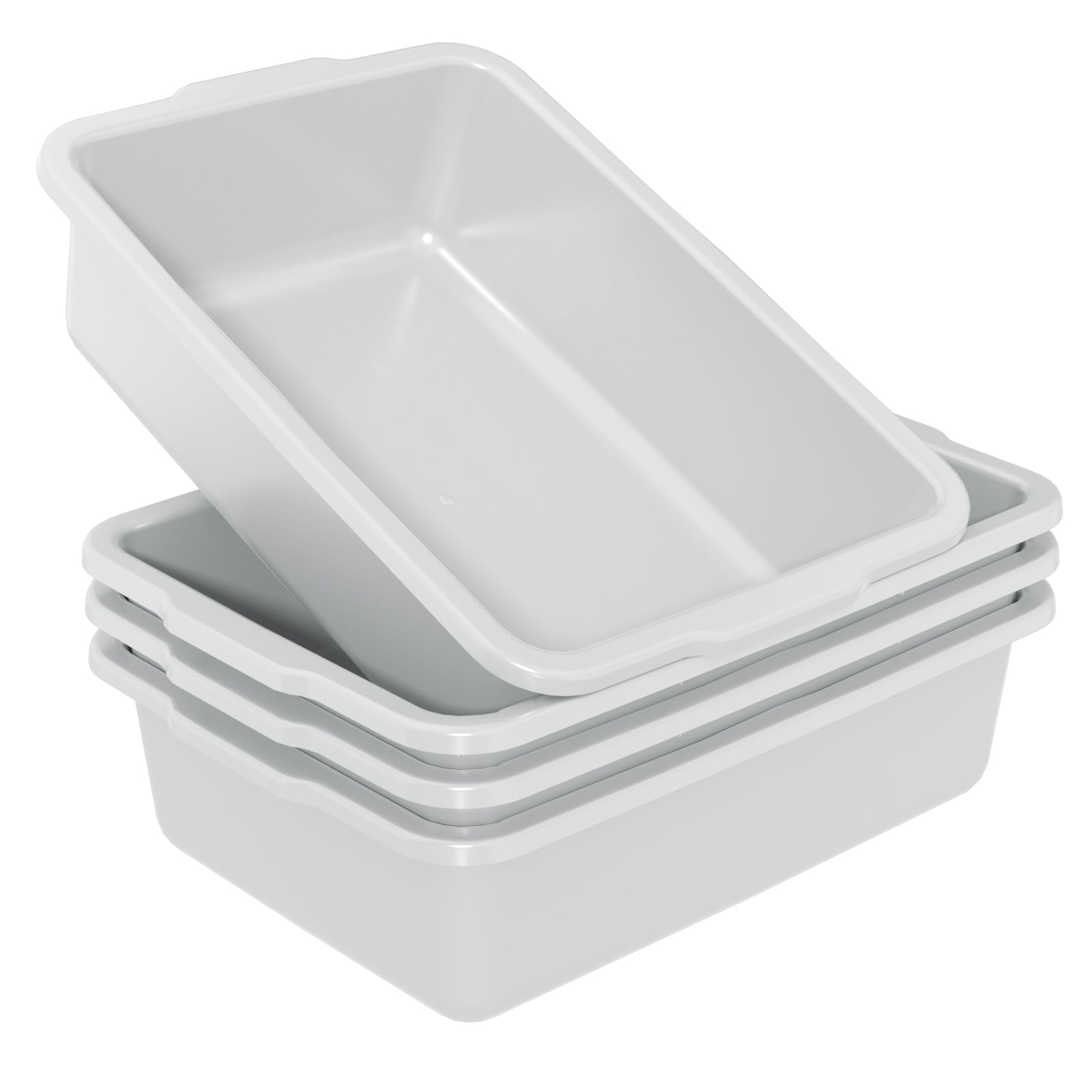 Sandmovie 25 L Commercial Bus Tubs, Plastic Utility Bus Box, 4-Pack