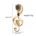thumbnail image 2 of Music Note Brooch Pins Gold Silver Color Microphone Brooch Backpack Badge Hat Bag Accessory Gift for Unisex, 2 of 9