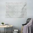 thumbnail image 1 of White Tapestry, Continuous Jumble Pattern of Outline Funny Bunnies and Blooming Flowers, Fabric Wall Hanging Decor for Bedroom Living Room Dorm, 5 Sizes, Charcoal Grey and White, by Ambesonne, 1 of 1