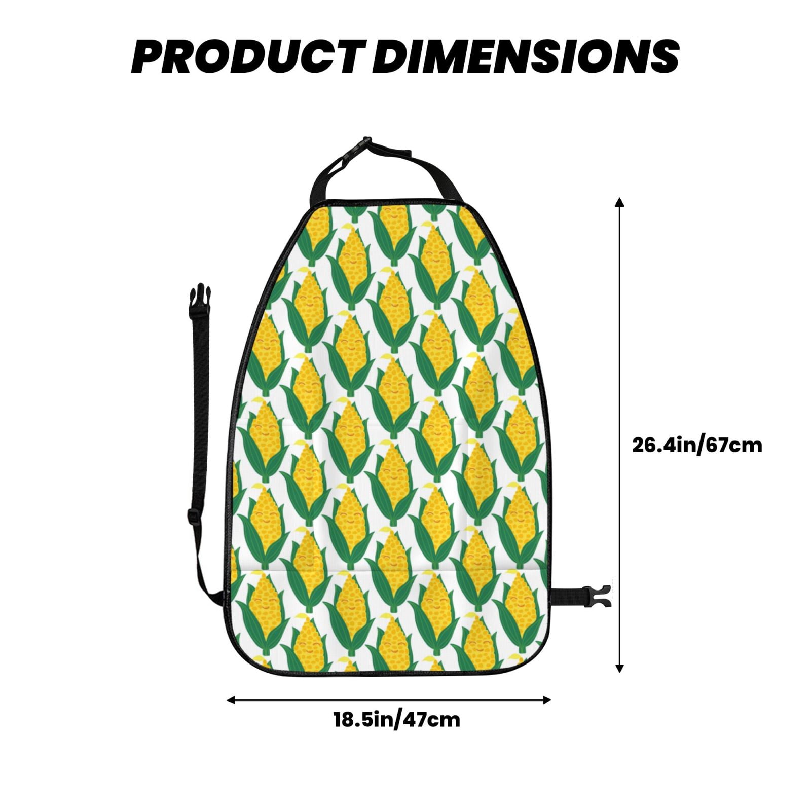 Xecao Corn Cob Pattern Car Seat Back Protector 2 Pack Large Capacity Pocket, Kick Mats Back Seat Protector