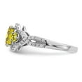 thumbnail image 4 of Primal Silver Sterling Silver Rhodium-plated Diamond and Lemon Quartz Ring, 4 of 5