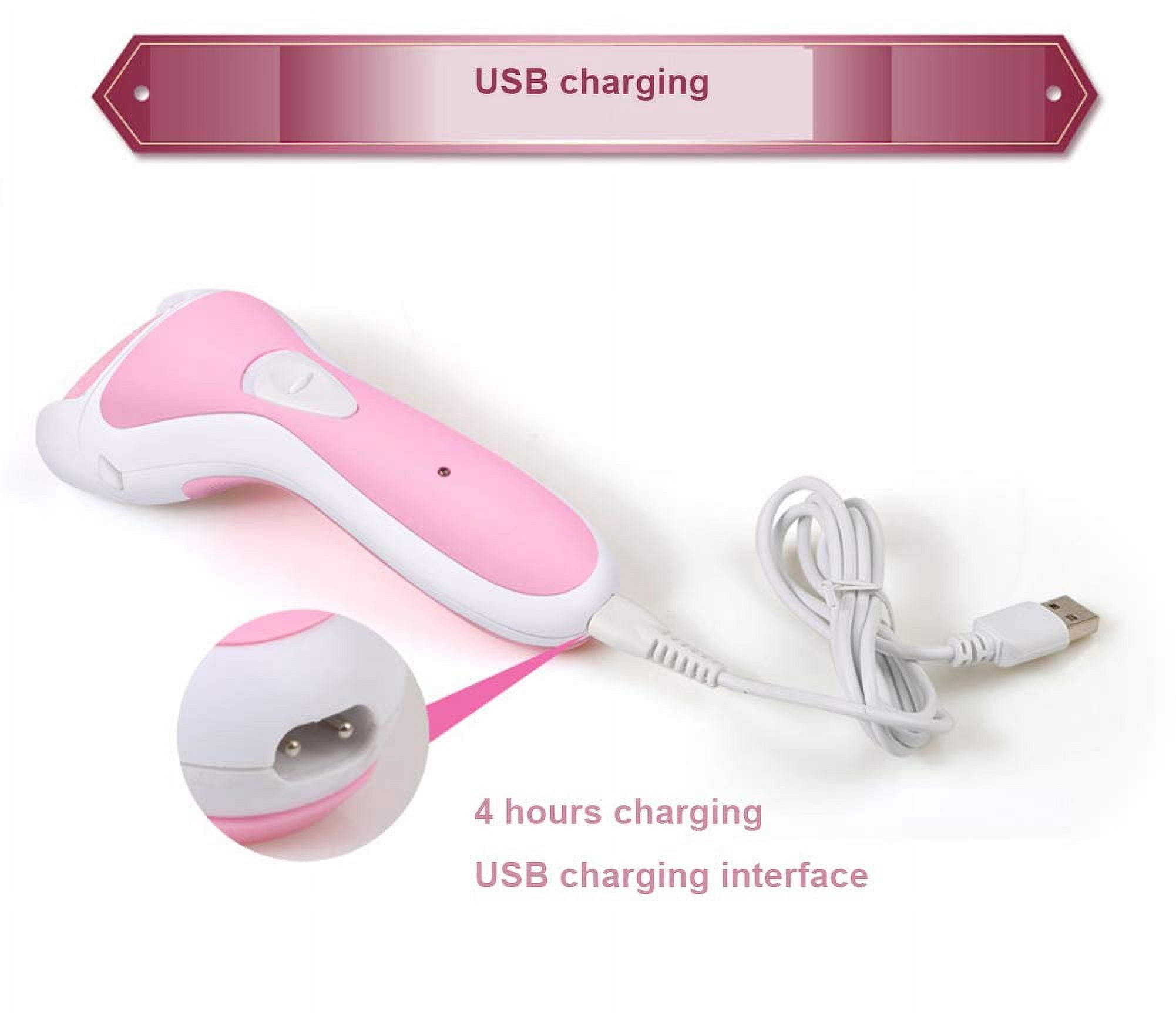 Electric Nail Repairer Set,Rechargeable Electric Foot File,Professional Feet Care for Cracked Heels (Pink)