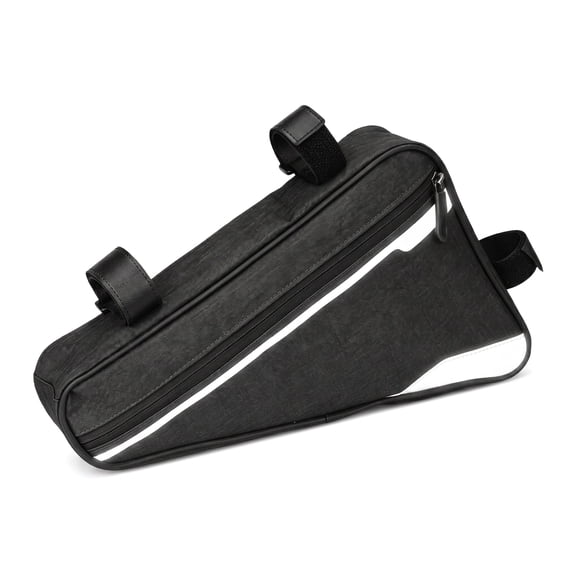 Bike Frame Storage Bag, Water Resistant Reflective Bicycle Triangle Bag with Two Side Pockets, Strap-On Under Seat Tool Accessories Pouch for Mountain Road Bike Trip (2L)