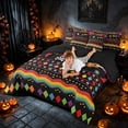 thumbnail image 4 of Homewish Halloween Mexican Folk Twin Bedding, Skull Cactus Guitar Bedding Comforter Set, Black Multicolor, Black Reversible 7pcs, 4 of 7