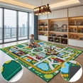 thumbnail image 6 of Brythos 5x7 ft Kids Car Road Rug, Large City Traffic Play Mat with Non-Slip Train Track Carpet for Playroom Nursery, 6 of 6