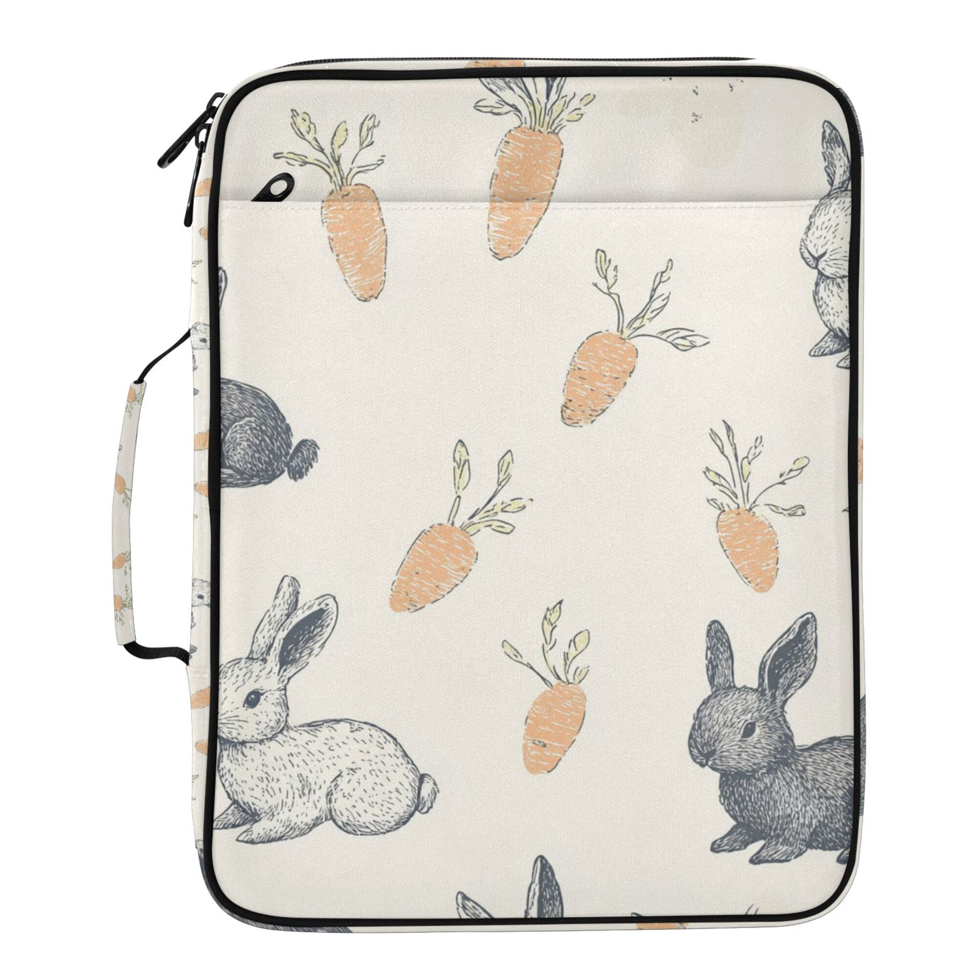 FORMRS Accordion File Folder A4 Size 7-Pocket Expanding Document Organizer Bag with 3 Ring Binder, Adorable Bunnies