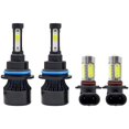 thumbnail image 4 of SecosAutoparts 4Pcs 4-Side LED Bulbs 9007 LED Headlight &9145 Fog Light/DRL Bulbs 10000LM Chips Dual Beam Led Bulb 6000K White Installation Halogen Replacement, 4 of 8