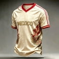 thumbnail image 2 of 2026 Soccer Jerseys Shirts for Men Country Team Short Sleeve V Neck Fan International Football Shirt Retro Streetwear Top, Beige XXL, 2 of 4