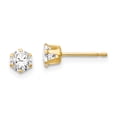 thumbnail image 1 of 14k Yellow Gold Cubic Zirconia Cz Stud Earrings, 1 of 7