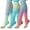 3 Pairs LightStrip, variant on 3 Pairs Compression Socks for Women&Men, Open Toe Knee High Support Socks for Running Climbing Cycling Yoga Gift for Mom