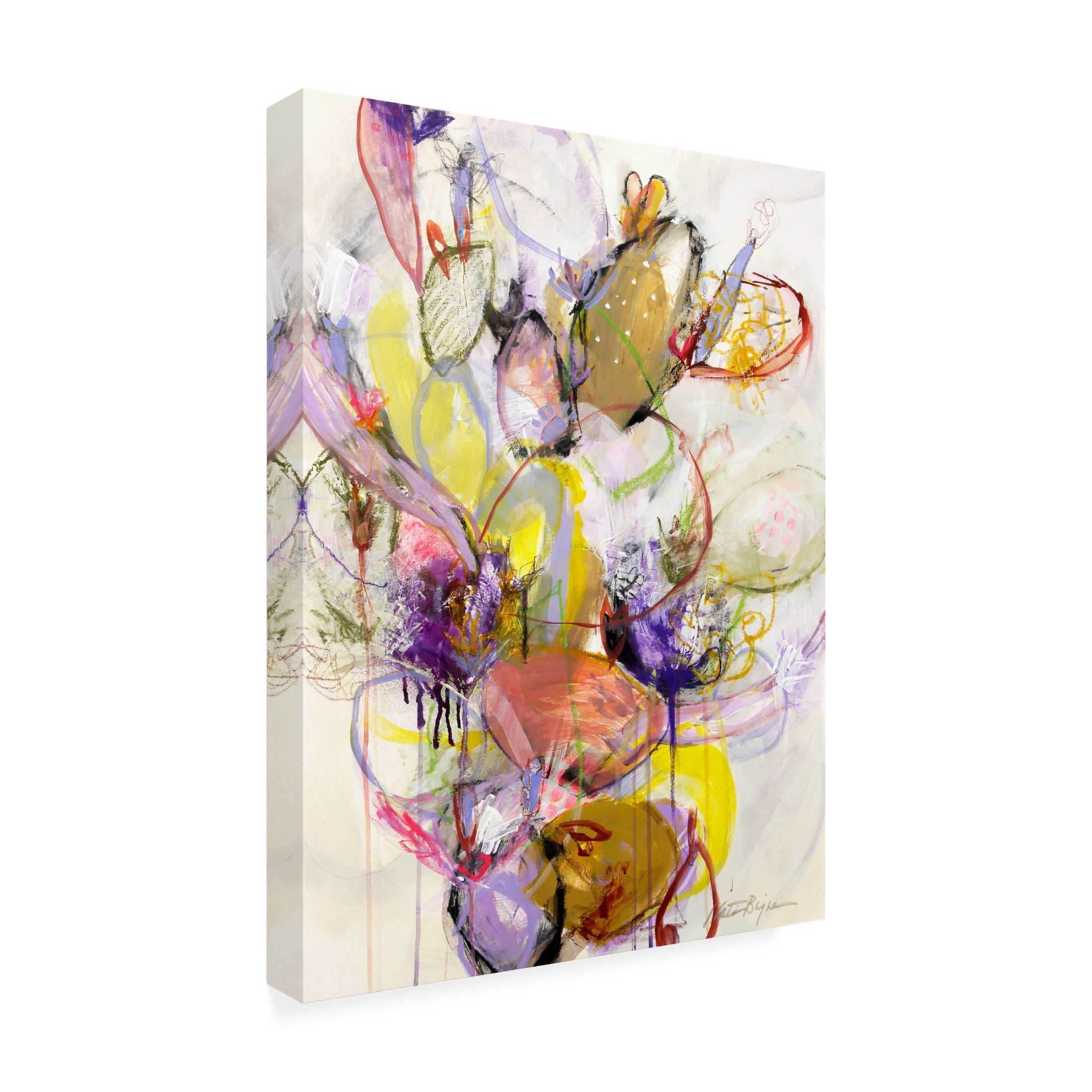Canvas Wall Art - Kati Bujna 'Cosmic Pear Cactus 3' Wall Art for Living Room, Bedroom, or Office Décor by Trademark Fine Art - 18 x 24 Inches