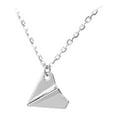 thumbnail image 2 of Latrodar New Vintage Paper Airplane Necklace Highlights Your Unique Personality Silver, 2 of 2