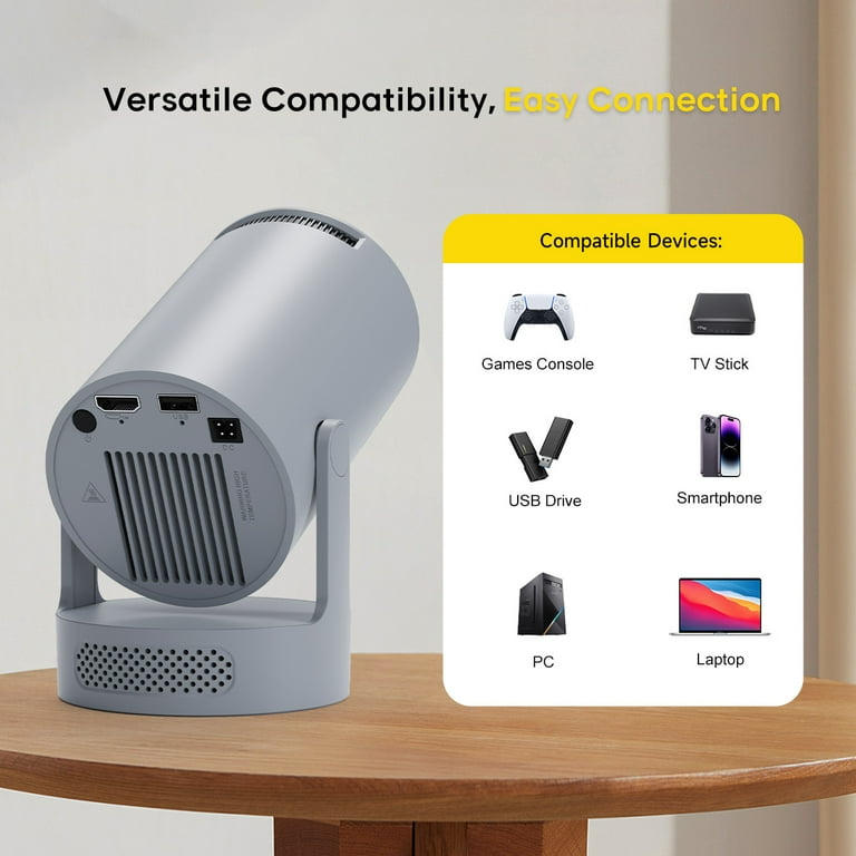 Magcubic Mini Projector, 4K Support with WiFi 6 & BT 5.4, 290 ANSI