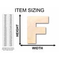 thumbnail image 2 of Unfinished Wood Block Letter F - Craft - up to 46" DIY 5" / 1/8", 2 of 3