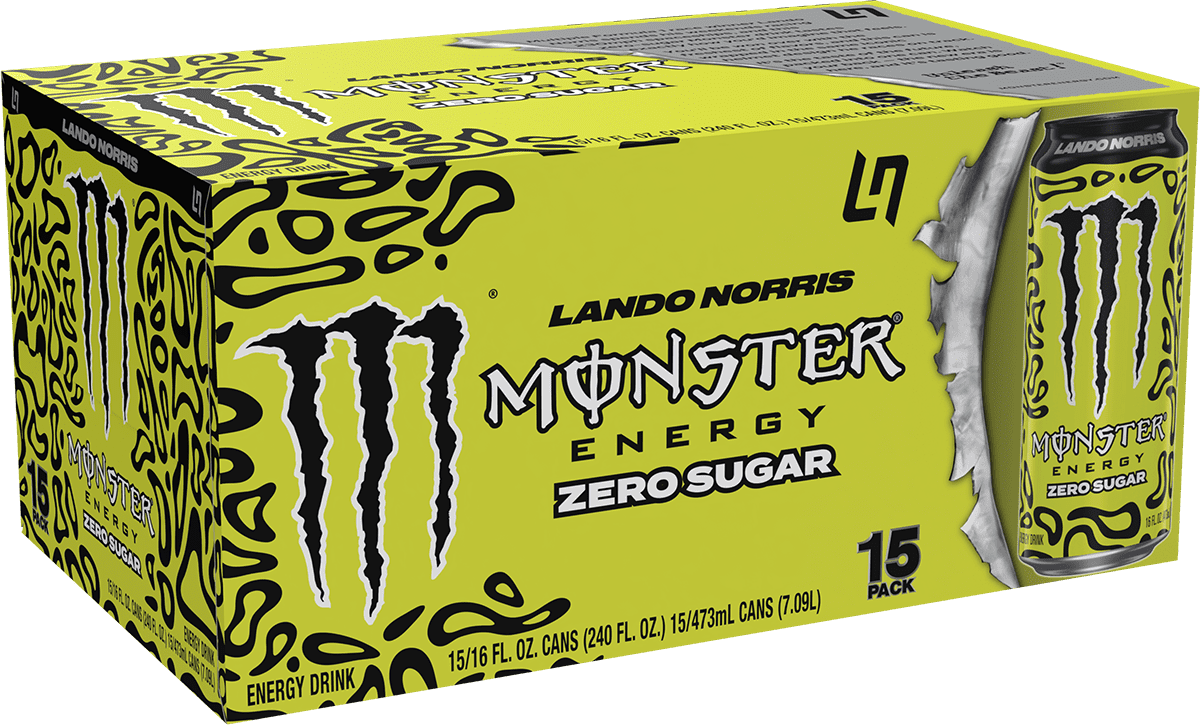 Monster Energy Zero Sugar, Lando Norris, Sugar Free Energy Drink, 15 Pack - 16 fl oz
