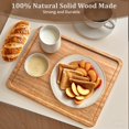 thumbnail image 4 of Wood Tray for Coffee Tea Extra Large Wooden Serving Tray for Food Fruit Snack Decorative Serving Platter, 17.7x13.8 Inches, 4 of 5