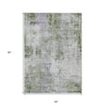 thumbnail image 3 of 5' X 8' Olive Green And Gray Abstract Washable Indoor Outdoor Area Rug, 3 of 5