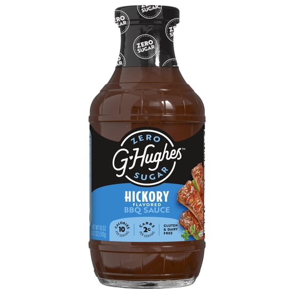 G Hughes Zero Sugar Hickory BBQ Sauce, 18 oz