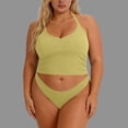 thumbnail image 4 of Craaazy Womens Plus Size Sports Tops Solid Color Racerback Ribbed Sleeveless Built-in Bra Crop Tank Tops for Workout Gift, 4 of 6