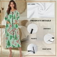 thumbnail image 6 of Yuyamidu Candy Canes Zipper Front Robes for Women Long Sleeve Robe Loungewear Xmas Tree Christmas Crew Neck Bathrobe Dress Christmas Mid-Length Night Robe Size M, Green, 6 of 7