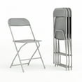 thumbnail image 2 of Emma + Oliver Folding Chair - Grey Plastic - 4 Pack 650LB Weight Capacity - Event Chair, 2 of 15