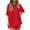 Red E, variant on Bovxnpu Summer Casual Outfits For Women, 2 Piece Lounge Sets, Women's Summer Solid Color Round Neck Five Quarter Sleeved Top+shorts Pants Two-piece Set L